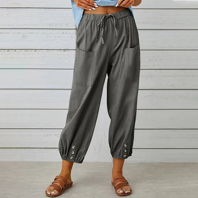 Lena™ | Pantaloni Relaxed a Vita Alta