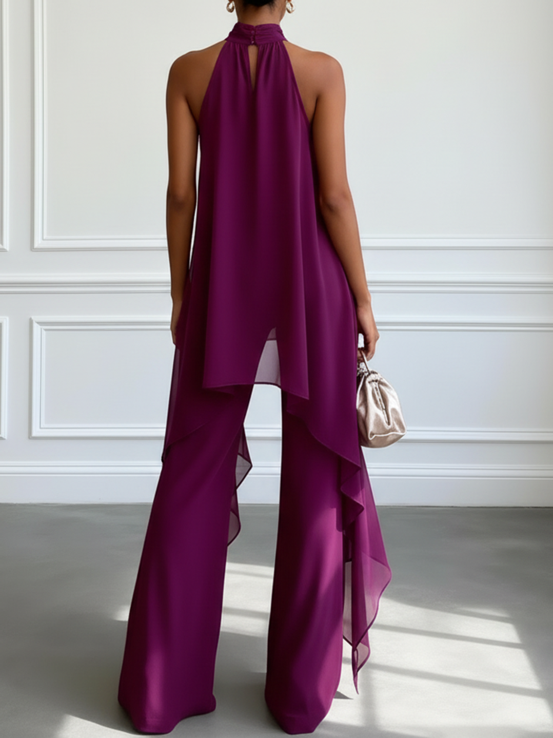 Imani | Two-Piece Set with Georgette Halter Top