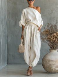 Harper | Two-Piece Set with Off-Shoulder Top & Slim-Fit Pants