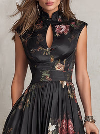 Vivian | Satin Fit-and-Flare Midi Dress
