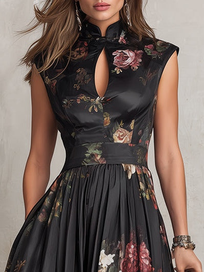 Vivian | Satin Fit-and-Flare Midi Dress