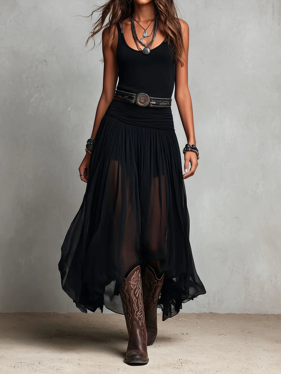 Set Top Nero e Gonna Maxi in Tulle — Lucia Toscana (1)