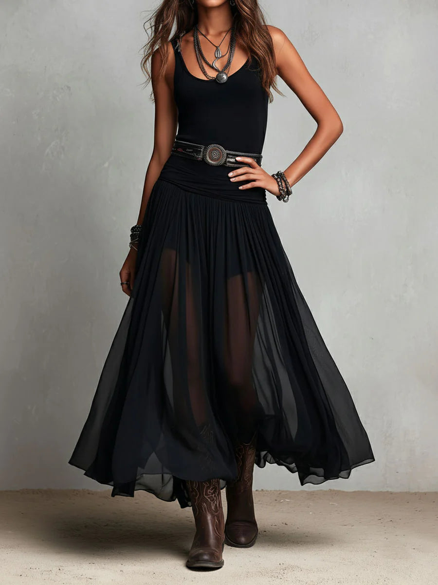 Set Top Nero e Gonna Maxi in Tulle — Lucia Toscana (2)