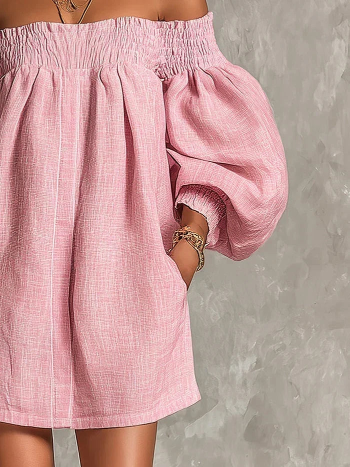 Jocelyn | A-Line Mini Dress with Puff Sleeves