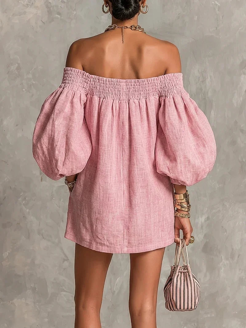 Jocelyn | A-Line Mini Dress with Puff Sleeves