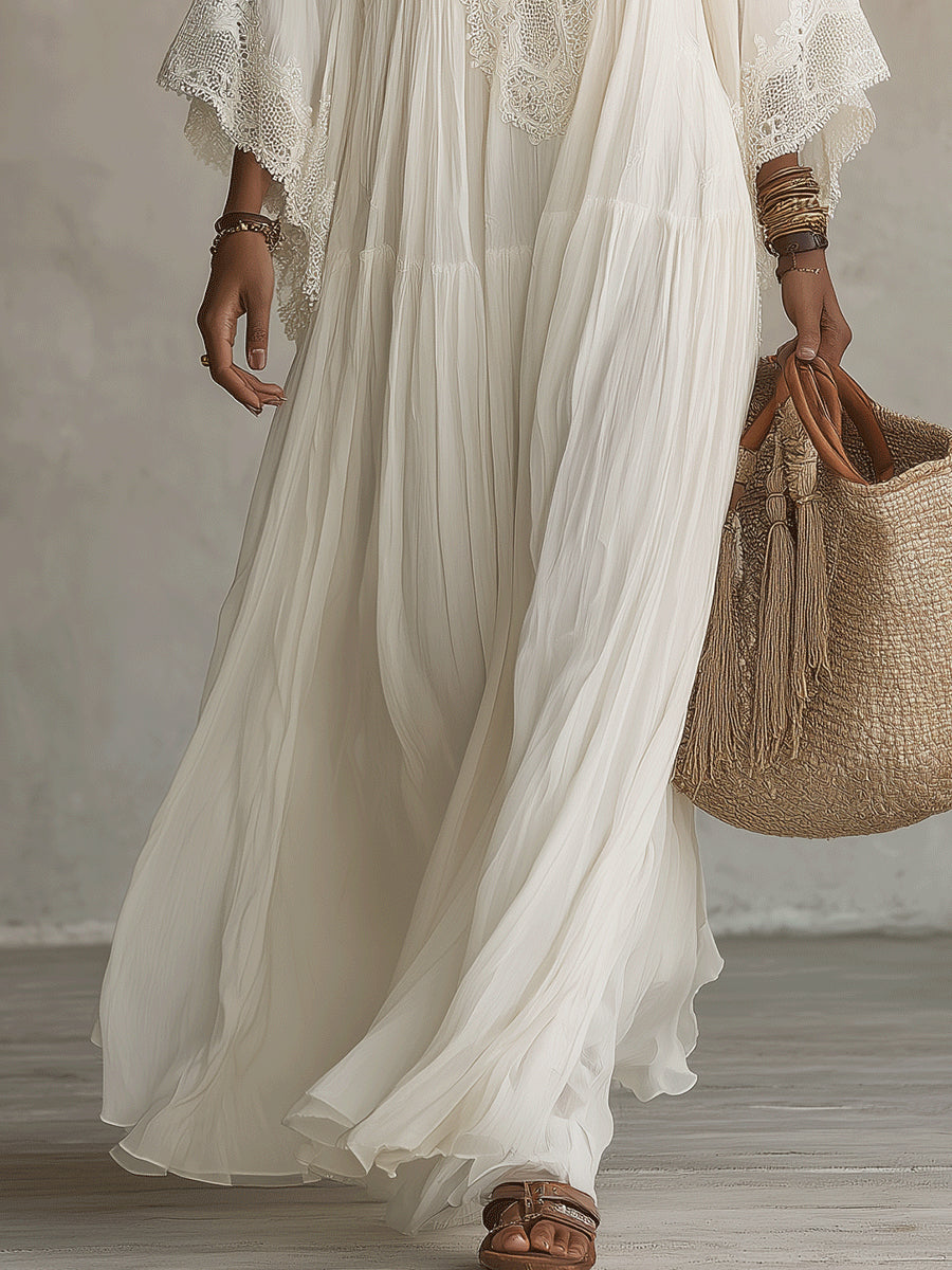 Anna – White Pearl Dress