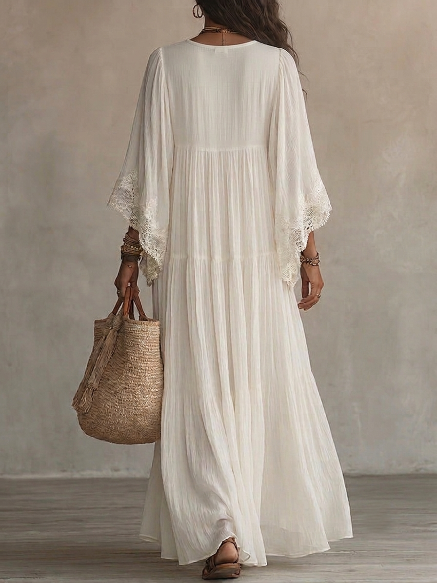 Anna – White Pearl Dress