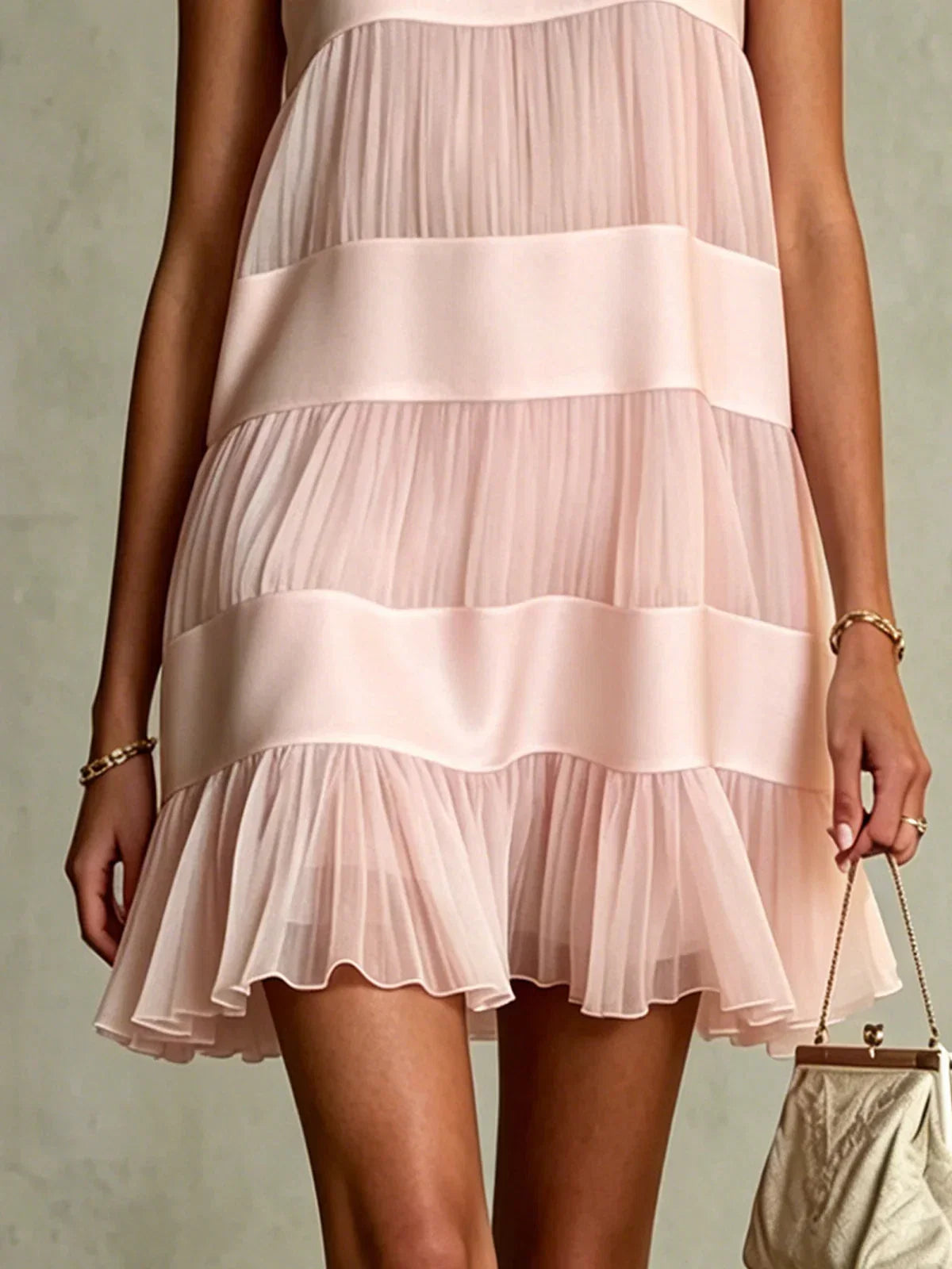 Aaliyah | Pleated Chiffon Mini Dress