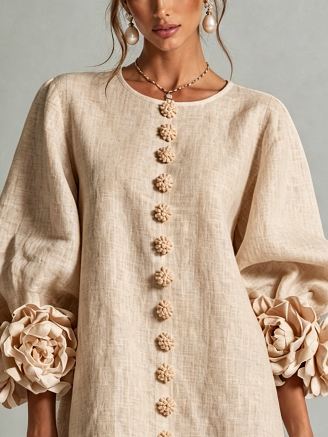Rosina | Mini Abito con Maniche a Fiore