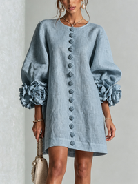 Cleo | Abito Mini con Bordo Floreale