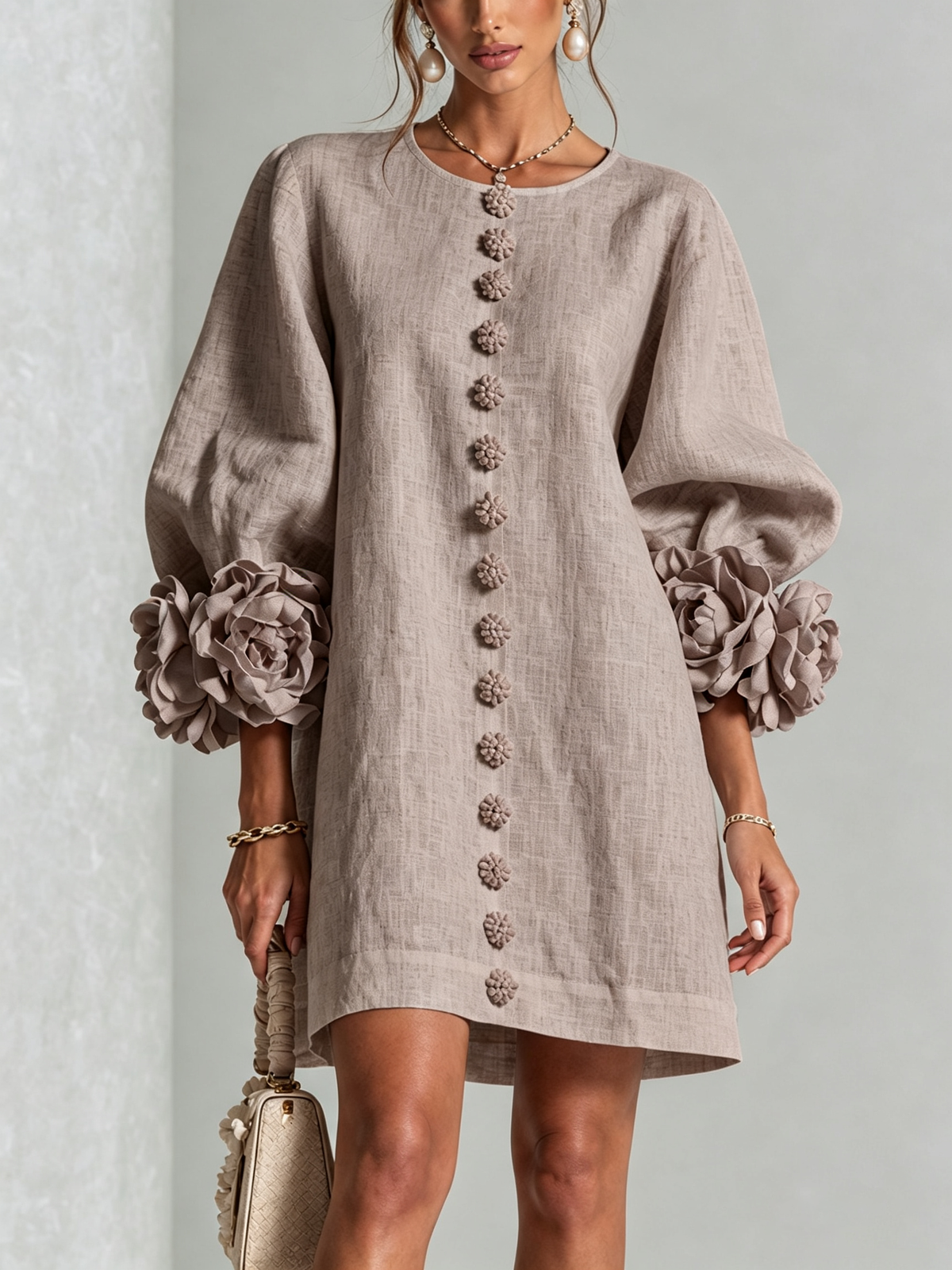 Sadie | Mini Abito con Cuffia Floreale