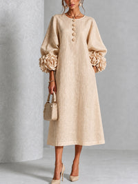 Rosanne | Abito Midi con Maniche a Rosetta