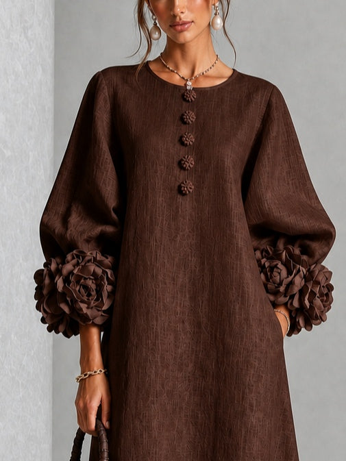 Beverly | Vestito Midi con Maniche a Rosetta