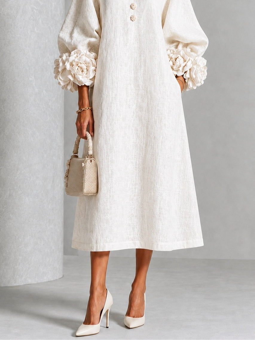 Henrietta | Abito Midi con Maniche Floreali