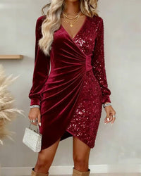 BRIAR | ABITO MIDI CON SCOLLO A V LUCIDO