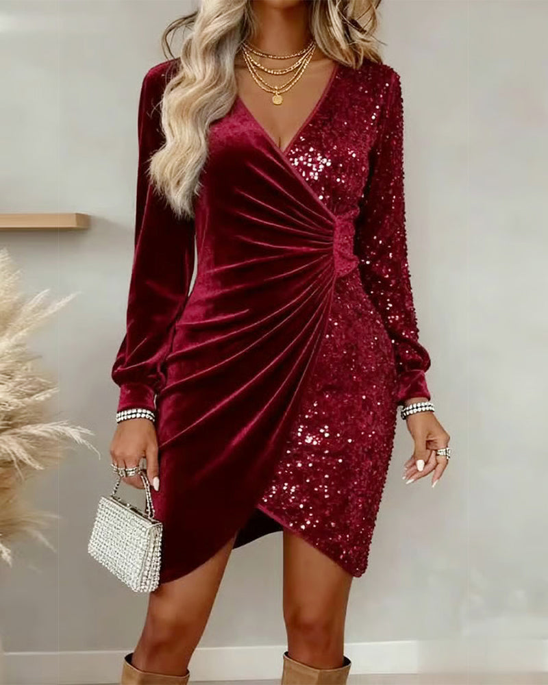 BRIAR | ABITO MIDI CON SCOLLO A V LUCIDO