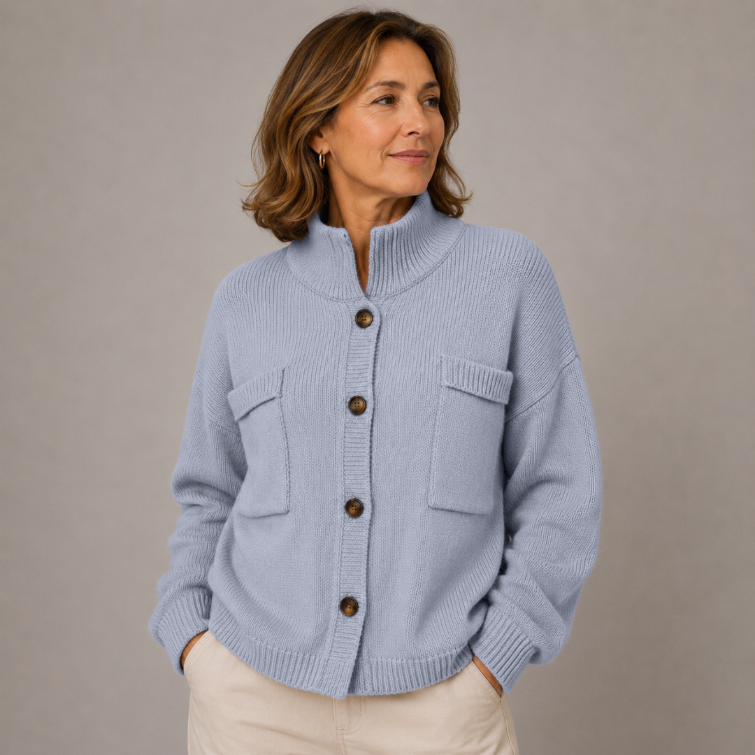 Augusta | Cardigan con Collo Alto – Lucia Toscana