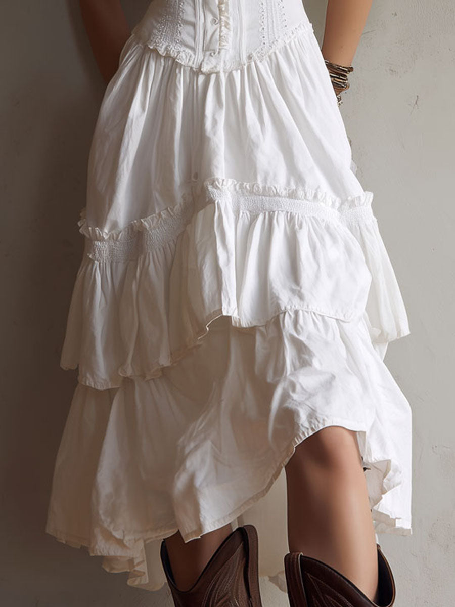 Dalia | Abito Midi con Corpetto a Stecche – Lucia Toscana