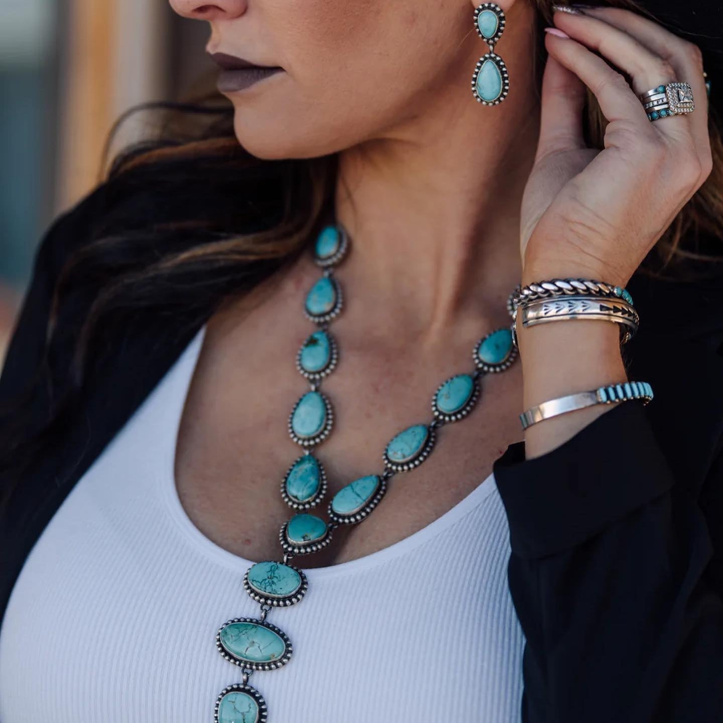 Collana e Orecchini Eleganti Vintage Turchesi