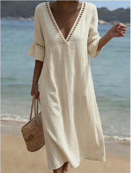ELARA | Abito Maxi Arioso Comfort Flattering Stile Marittimo