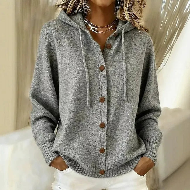 Goldie™ Cardigan con Cappuccio e Bottoni