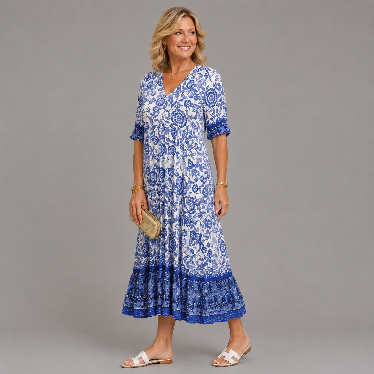 Keisha | Vestito Floreale V-Neck Elegante