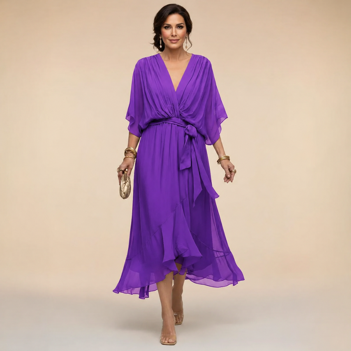 Monica | Vestito con scollatura a V