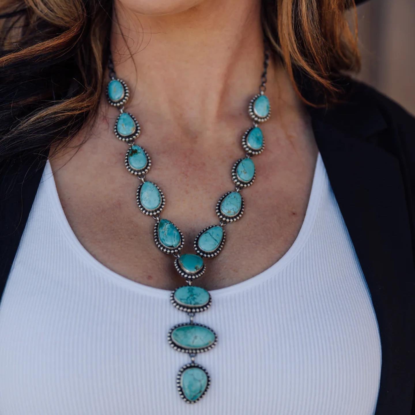 Collana e Orecchini Eleganti Vintage Turchesi