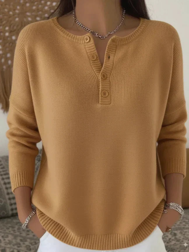Nerina | Maglione con Bottoni sulla Spalla – Lucia Toscana