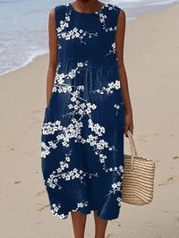Imani | Sleeveless Maxi Dress, Cherry Blossom Print
