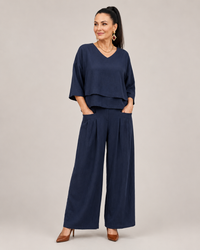 Fiume | Set Top a Strati con Pantaloni Ampi
