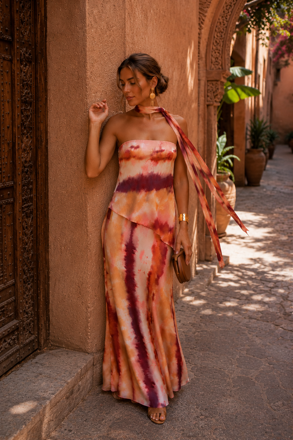 Sevilla | Abito Lungo Stampato con Choker