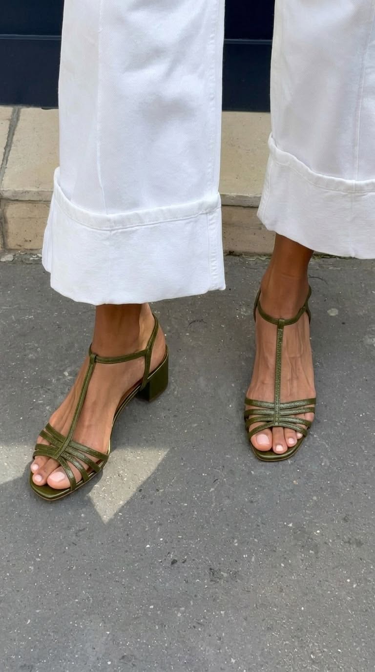 Sandali metallici con tacco