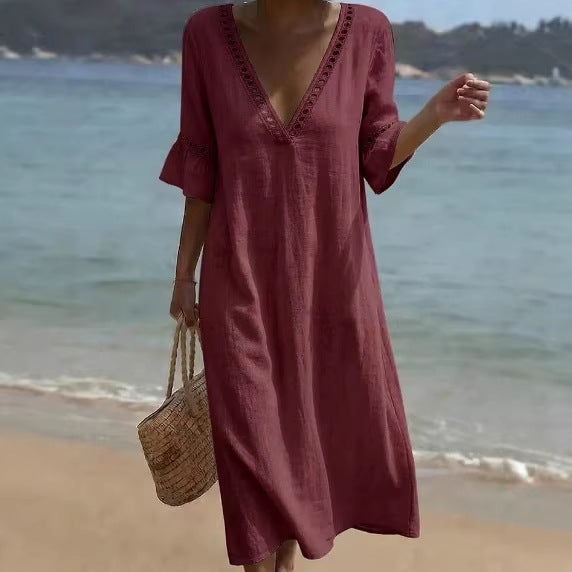 ELARA | Abito Maxi Arioso Comfort Flattering Stile Marittimo