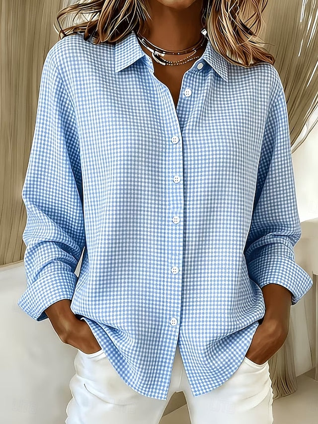 Hillrose™ | Blusa a Bottoni in Gingham Relaxed