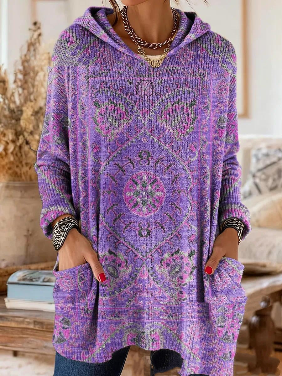 Lizzy | Tunica con Cappuccio a Stampa Retro