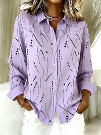 Dawnsley™ | Blusa Button con Stampa Astratta Casual