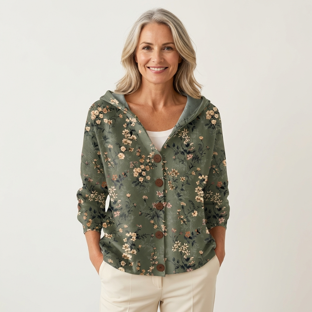 Naliane | Cardigan con stampa astratta e bottoni frontali