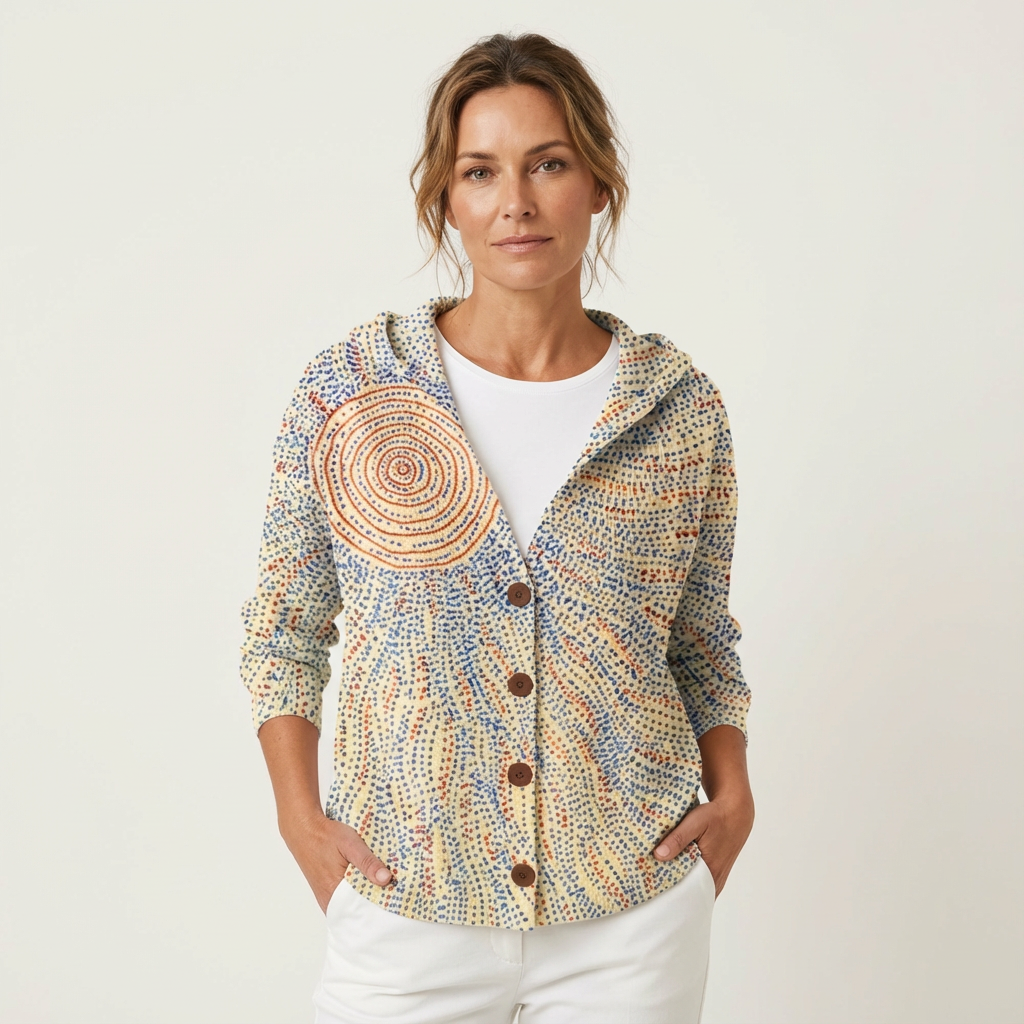 Naliane | Cardigan con stampa astratta e bottoni frontali