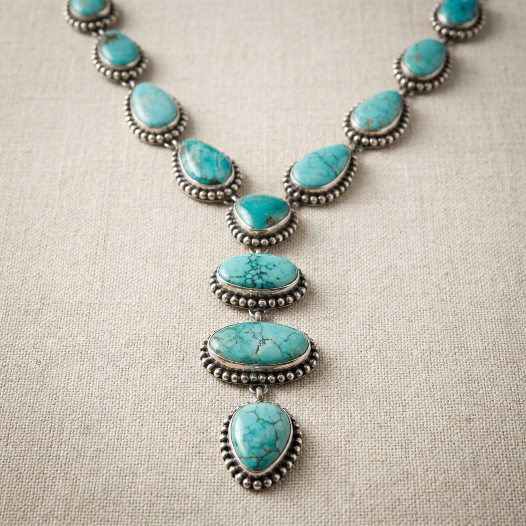 Collana e Orecchini Eleganti Vintage Turchesi