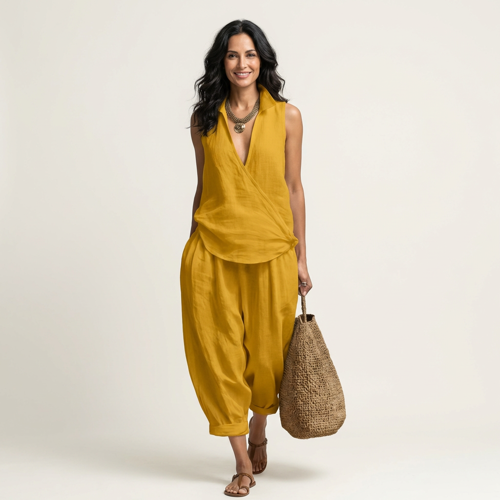 Twiila | Set Top Incrociato e Pantaloni Ampi