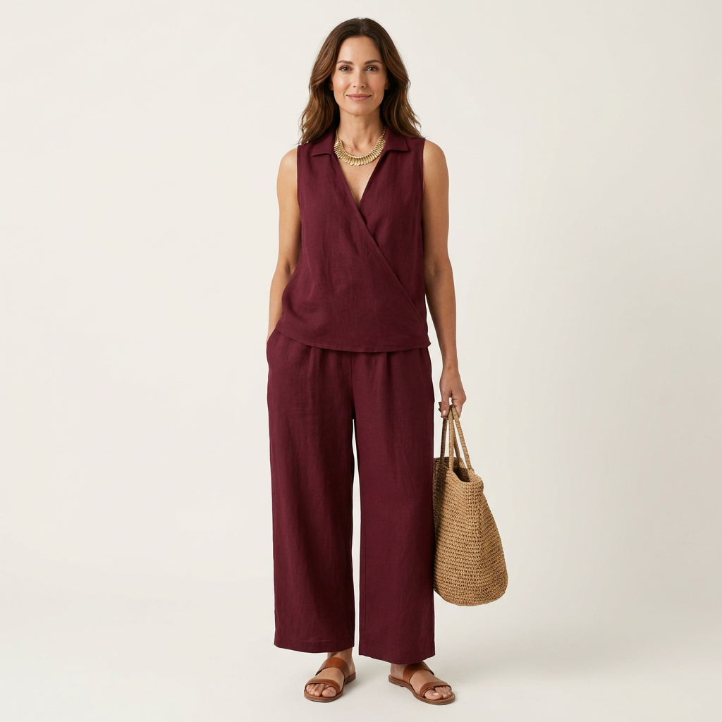 Twiila | Set Top Incrociato e Pantaloni Ampi