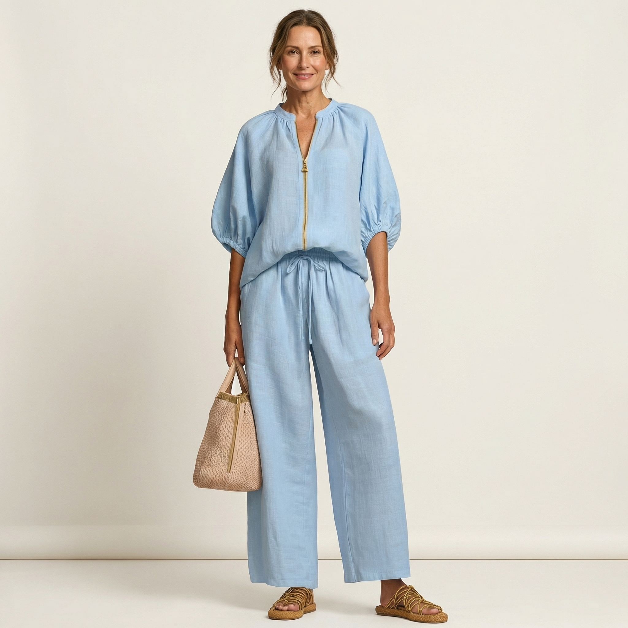 Marlowe | Set con Maniche a Puff e Zip Frontale