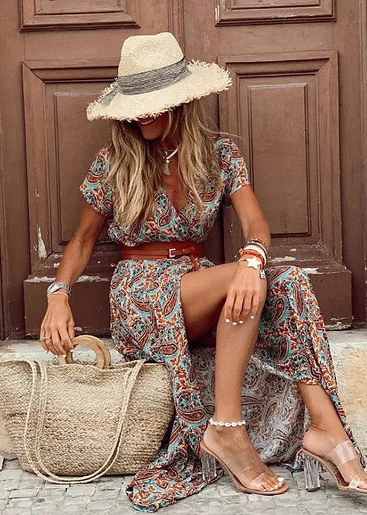 Joselin™ – Vestito lungo bohemien e vaporoso con cintura