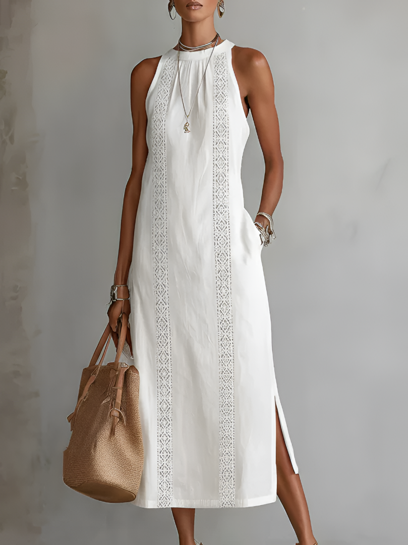Cecile | Midi con Collo in Lino