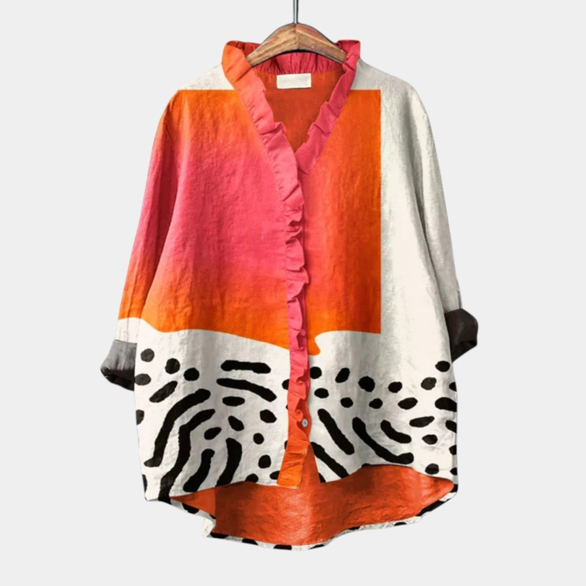 Augusta | Blusa con Rouches a Blocchi di Colore