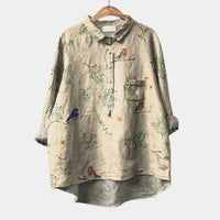 Ursula | Blusa con Uccelli e Rametti