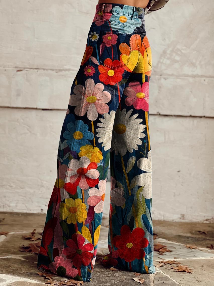 Léna - Pantaloni a Palazzo Floreali