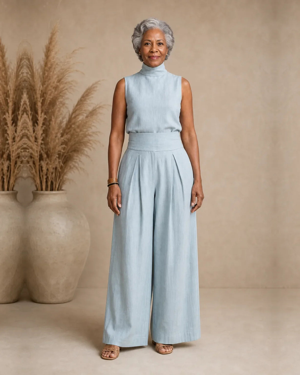 Tiana | Set Elegante di Pantaloni a Gamba Larga e Top