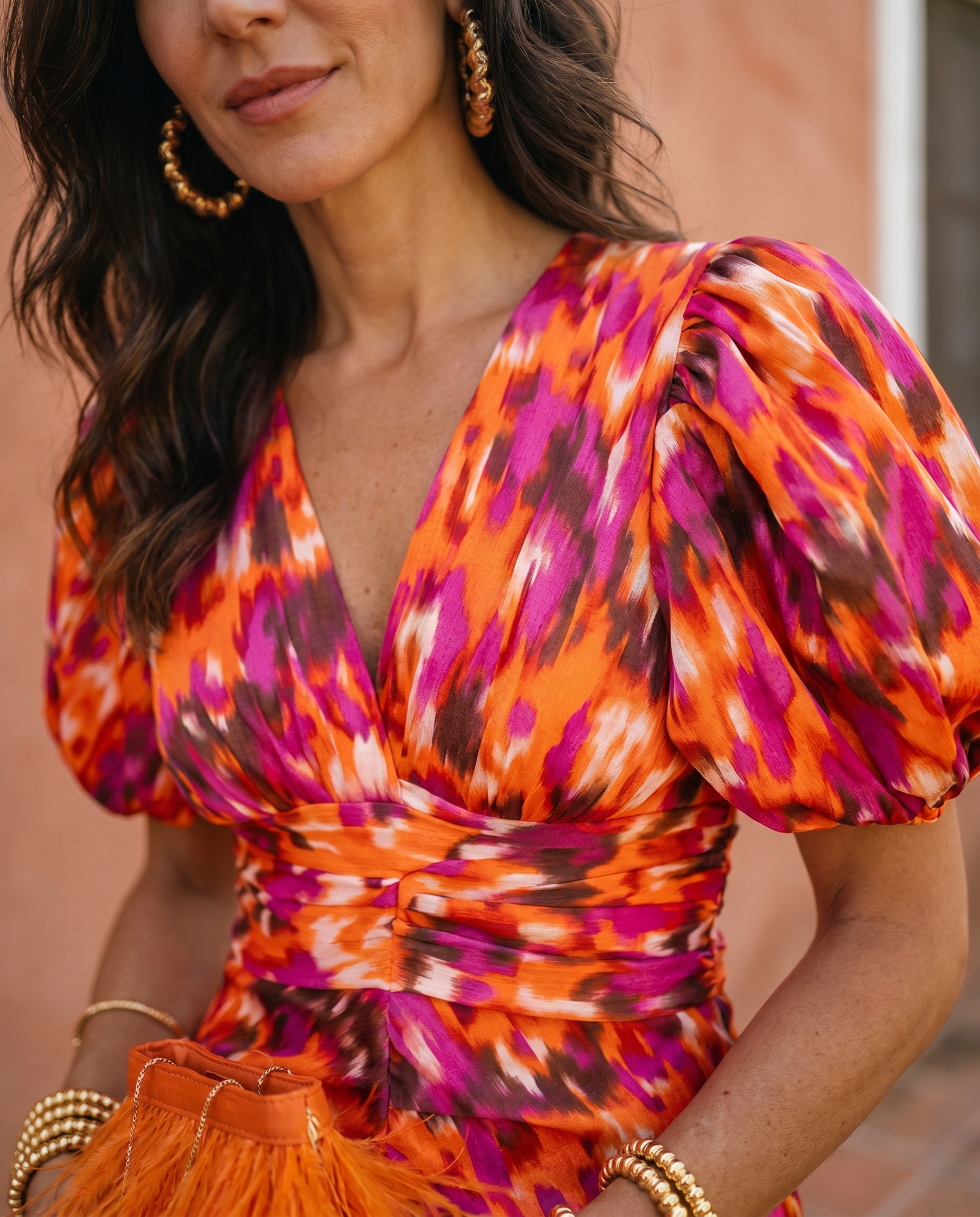 Carla™ | Abito Midi Floreale con Maniche a Sbuffo